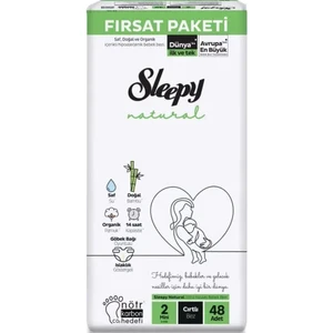 Bebek Bezi Natural 2 Beden Mini 3-6 kg 48'li Fırsat Paket