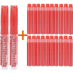 20 Adet Kırmızı Kartuş + 2 Adet Tüplü Byb Kırmızı Kartuşlu Beyaz Tahta Kalemi