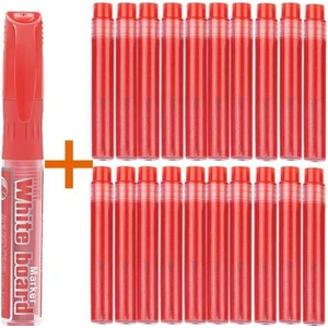 1 Adet Tüplü Kırmızı Byb Kartuşlu Beyaz Tahta Kalemi + 20 Kırmızı Kartuş Tüp