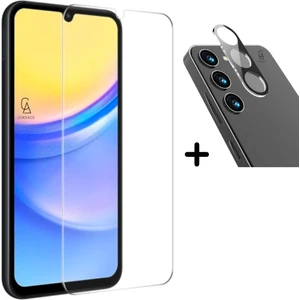 Samsung Galaxy A15 Temperli Cam Ekran Koruyucu Ve Kamera Lens Koruyucu Seti