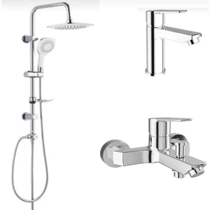 Mare Banyo+Lavabo Bataryası ve Tema 53276 Tepe Duş Seti