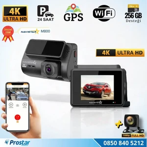 M800 Wifi + Gps 4K Çift Kameralı 170° Geniş Açı Lens Gece