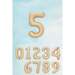 Retro Karamel Rakam Balon 80 cm Retro Renk Yaş Balonları