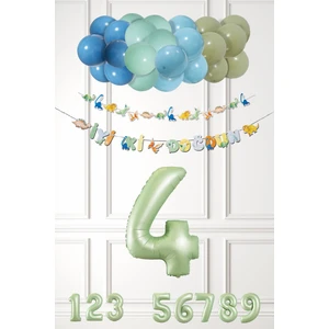 Dinozor Konsept Yaş Günü Balon Zinciri Retro Dinozor Tema Doğum Günü Balonları