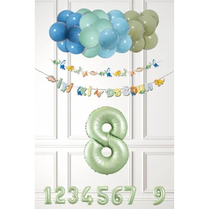 Dinozor Konsept Yaş Günü Balon Zinciri Retro Dinozor Tema Doğum Günü Balonları