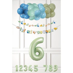 Dinozor Konsept Yaş Günü Balon Zinciri Retro Dinozor Tema Doğum Günü Balonları