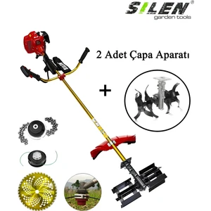 Benzinli Yan Tırpan + 2 Adet Toprak Çapalama Aparatı + Zincirli Başlık