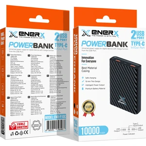Powerbank 10000 Mah 2.1 Amper Beyaz ENR-P10C