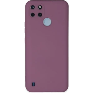 Case World Caseworld Realme C21Y Kapak Içi Kadife Kamera Korumalı Lansman Silikon Kılıf - Açık Mürdüm