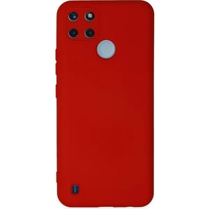 Caseart Realme C25Y Kapak Içi Kadife Kamera Korumalı Lansman Silikon Kılıf - Kırmızı