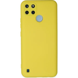 Case World Caseworld Realme C21Y Kapak Içi Kadife Kamera Korumalı Lansman Silikon Kılıf - Sarı