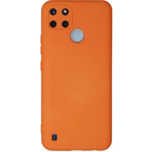 Caseart Realme C25Y Kapak Içi Kadife Kamera Korumalı Lansman Silikon Kılıf - Turuncu
