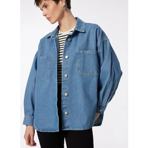 Lee Cooper Açık Lacivert Kadın Denim Ceket 242 Lcf 131001 Karlyn Rastaban Lıgh