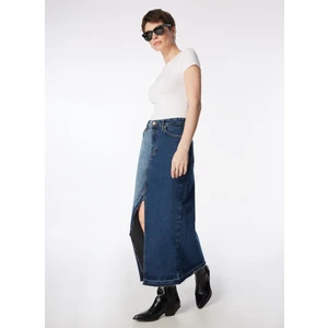 Lee Cooper Yüksek Bel Mavi Kadın Midi Etek 242 Lcf 126002 Rays Denım