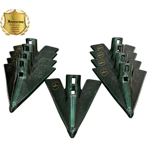 7 mm Demiray Çelik 9 Adet Kültivatör Pabucu (27 Cm) - Kazayağı Pabucu (Yeşil)