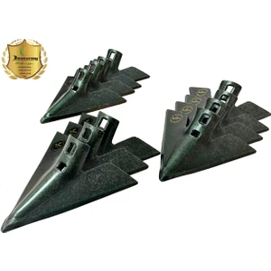 7 mm Demiray Çelik 11 Adet Kültivatör Pabucu (27 Cm) - Kazayağı Pabucu (Yeşil