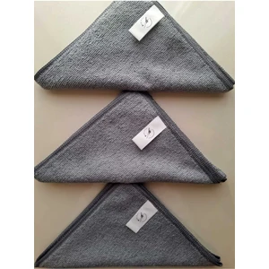 Gri Mikrofiber Temizlik Bezi 3 Adet Ev ve Cam Temizliği Tezgaüstü Bezi