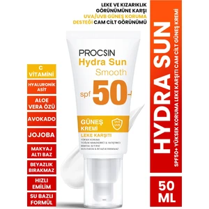 Procsın Hydra Sun SPF50+ Yoğun Nemlendirici Yatıştırıcı Leke Karşıtı Cam Cilt Güneş Kremi Pa++++