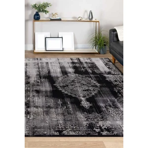 Efor Halı Lynosse Siyah Halı Yumuşak Oturma Odası Salon Çocuk Odası Mutfak Halısı P0307 80 x 150