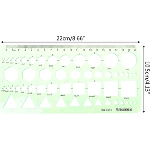 Bifeng Shop NO.4315 Stili 18 Stilleri Cetveller Yeşil Plastik Daireler Geometrik Şablon Cetvel Stencil Ölçme Aracı Kırtasiye Öğrenciler Çizim Eğrisi Cetvel (Yurt Dışından)