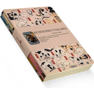 Kuniyoshi Utagawa 4'lü Defter Seti Iı - Animals Series - Çizgisiz - 64 Sayfa - 14X21CM