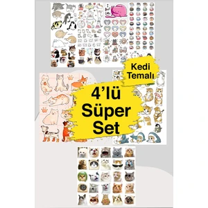 Süper Sevimli 165ADET Kedi Sticker Set-Planner Ajanda Bullet Journal Için Uygun Set