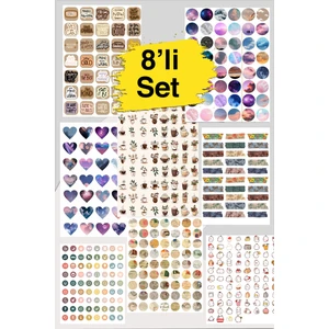 8 Sayfa Sticker Çok Satan Set Vintage Set