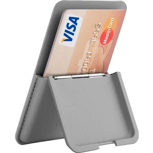 MW-001 Pop-Up Sade Tasarımlı 3 Hazneli Pu Magnetik Standlı Kartlık Gri