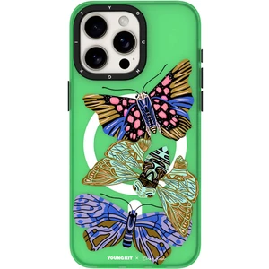 iPhone 15 Pro Max Uyumlu Kılıf Magsafe Şarj Özellikli Youngkit Huagu Serisi Kapak Yeşil