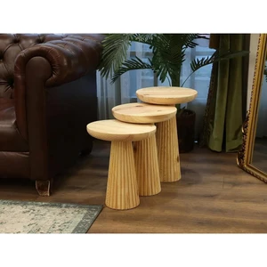 Simillo Home & Living Handmade Ahşap Yan Mantar Sehpa