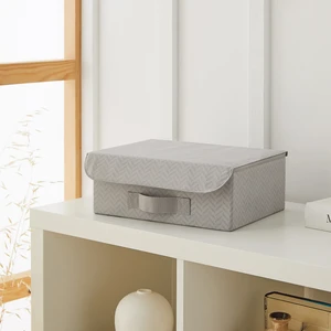 Gri Kapaklı Dolap Çekmece İçi Takı Çamaşır Katlanır Saklama Kutusu Sepet 30x23x11 cm
