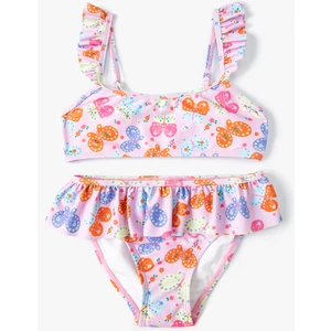 Kelebekli Bikini Seti 2 Parça Fırfırlı Çapraz Askılı