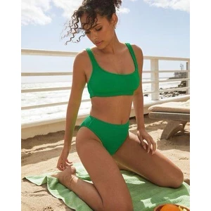 Dokulu kumaş çift askılı bikini takım