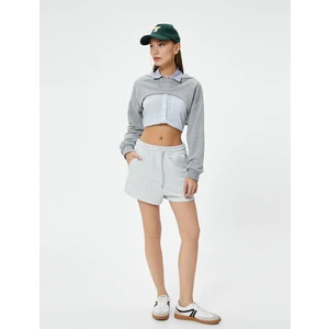 Kısa Şort Beli Bağlamalı Cepli Rahat Kalıp