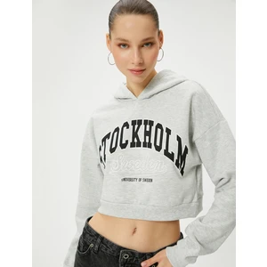Kısa Kapşonlu Kolej Sweatshirt Rahat Kalıp