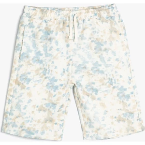 Şort Batik Desenli Beli Bağlamalı Cepli Pamuklu