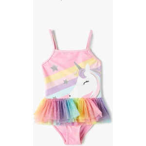 Mayo Tül Detaylı Unicorn Baskılı