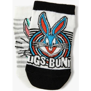 2'li Bugs Bunny Baskılı Çorap Seti Lisanslı