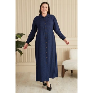 Kadin Buyuk Beden Çıtır Desen Yazlik Tesettur Elbise