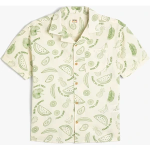 Gömlek Meyve Temalı Kısa Kollu Tek Cep Detaylı