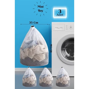 Znp Home Lbag | 3 Adet Çamaşır Yıkama Filesi Ipli 35X45 cm | Çorap Perde Filesi