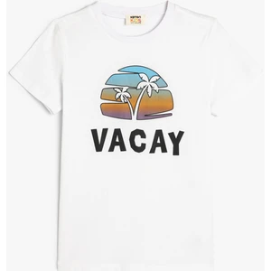 Tişört Yaz Temalı Kısa Kollu Bisiklet Yaka Pamuklu