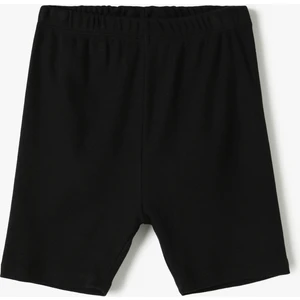 Basic Kısa Tayt Dokulu Beli Lastikli Pamuklu