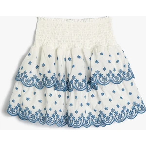 Etek Çiçek Işlemeli Yüksek Bel Gipeli