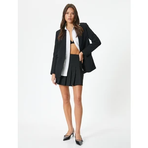 Mini Pileli Etek Normal Bel Fermuar Kapama