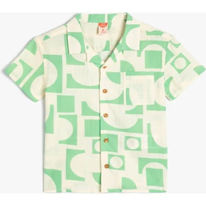 Gömlek Kısa Kollu Baskılı Cep Detaylı