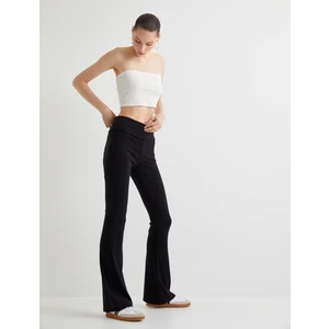 Ispanyol Paça Pantolon Modal Kumaş Slim Fit Standard Bel