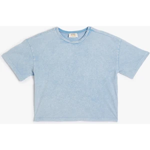 Basic Tişört Kısa Kollu Bisiklet Yaka