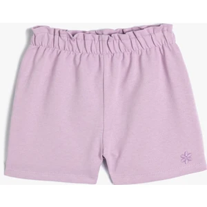 Basic Şort Cepli Kelebek Işleme Detaylı Pamuklu