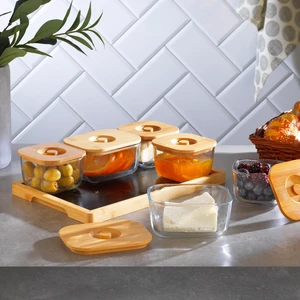 Vera 13 Parça Cam Bambu Kahvaltılık Seti